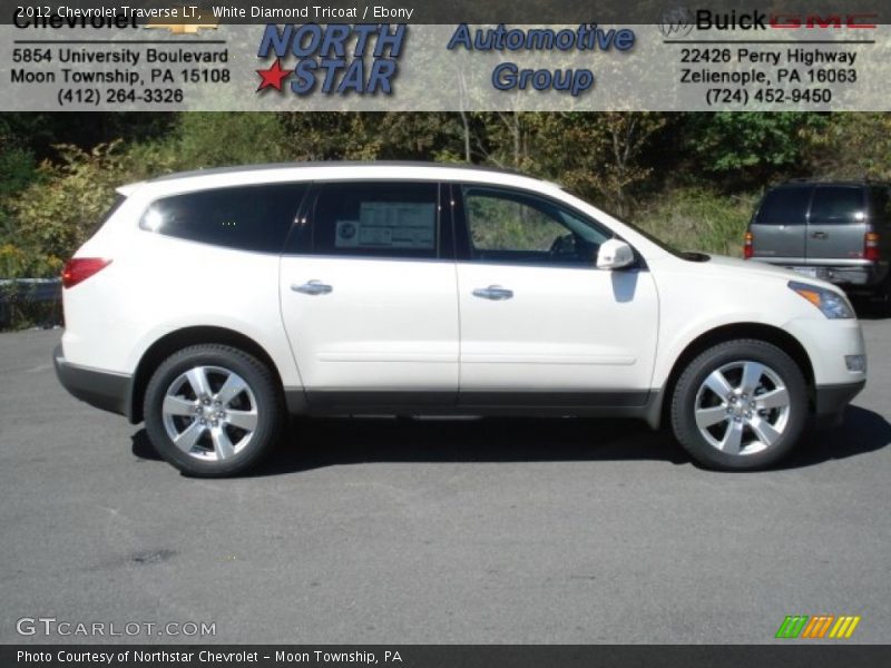White Diamond Tricoat / Ebony 2012 Chevrolet Traverse LT