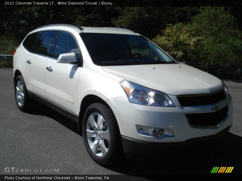 White Diamond Tricoat / Ebony 2012 Chevrolet Traverse LT