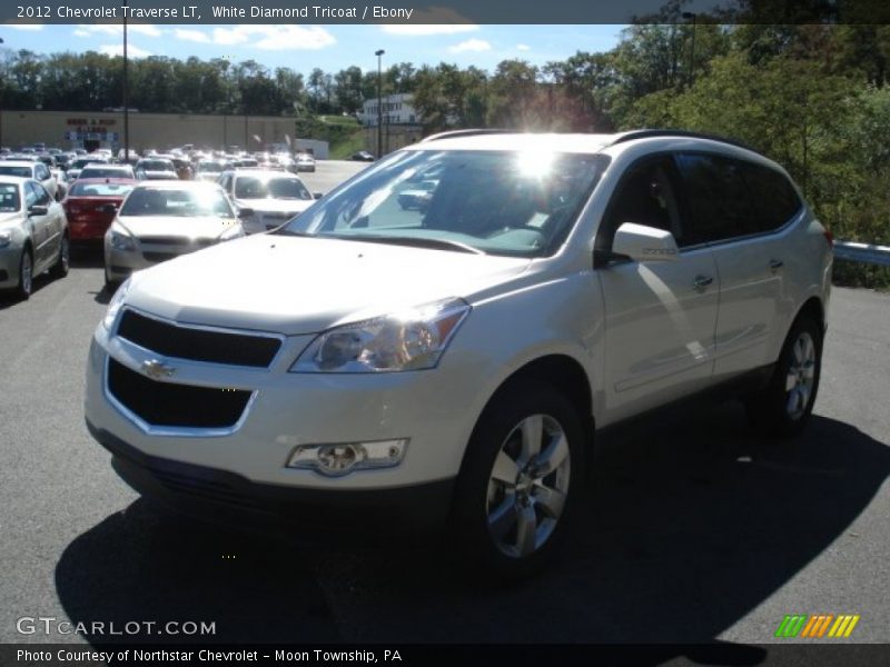 White Diamond Tricoat / Ebony 2012 Chevrolet Traverse LT