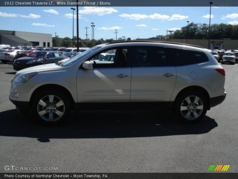 White Diamond Tricoat / Ebony 2012 Chevrolet Traverse LT