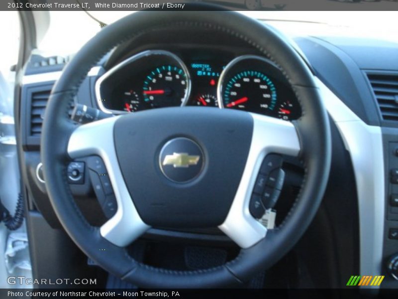 White Diamond Tricoat / Ebony 2012 Chevrolet Traverse LT