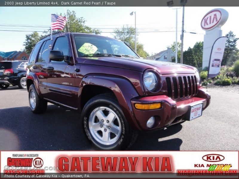 Dark Garnet Red Pearl / Taupe 2003 Jeep Liberty Limited 4x4