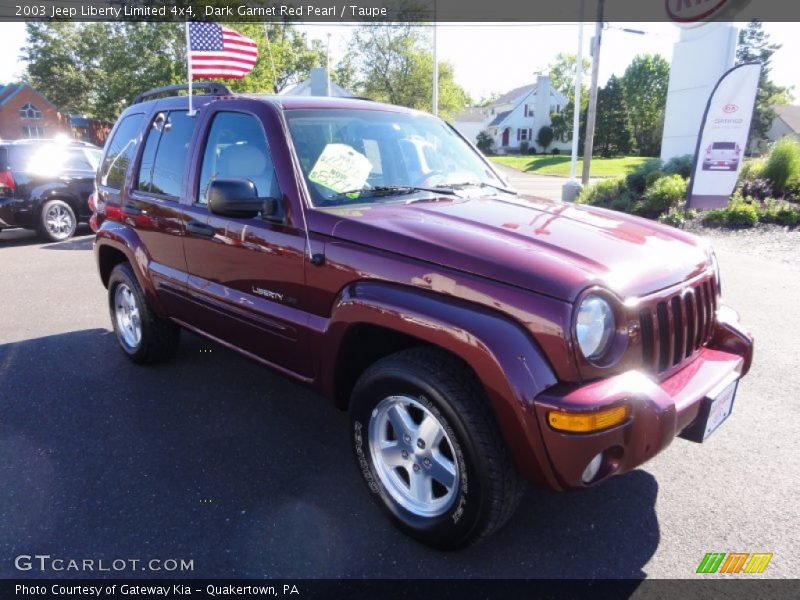 Dark Garnet Red Pearl / Taupe 2003 Jeep Liberty Limited 4x4