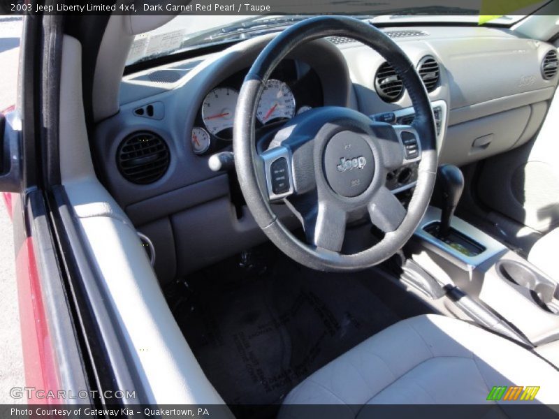 Dark Garnet Red Pearl / Taupe 2003 Jeep Liberty Limited 4x4