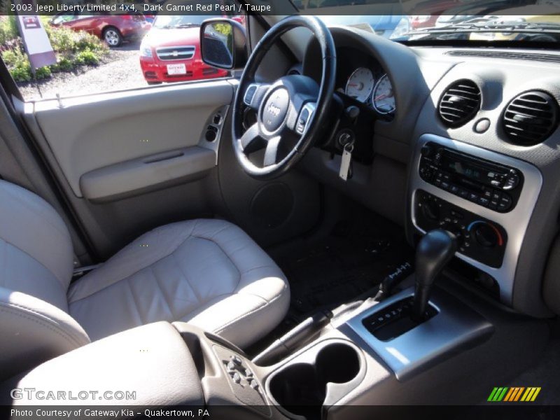 Dark Garnet Red Pearl / Taupe 2003 Jeep Liberty Limited 4x4
