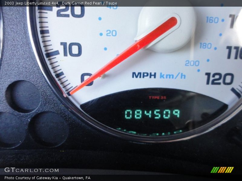 Dark Garnet Red Pearl / Taupe 2003 Jeep Liberty Limited 4x4