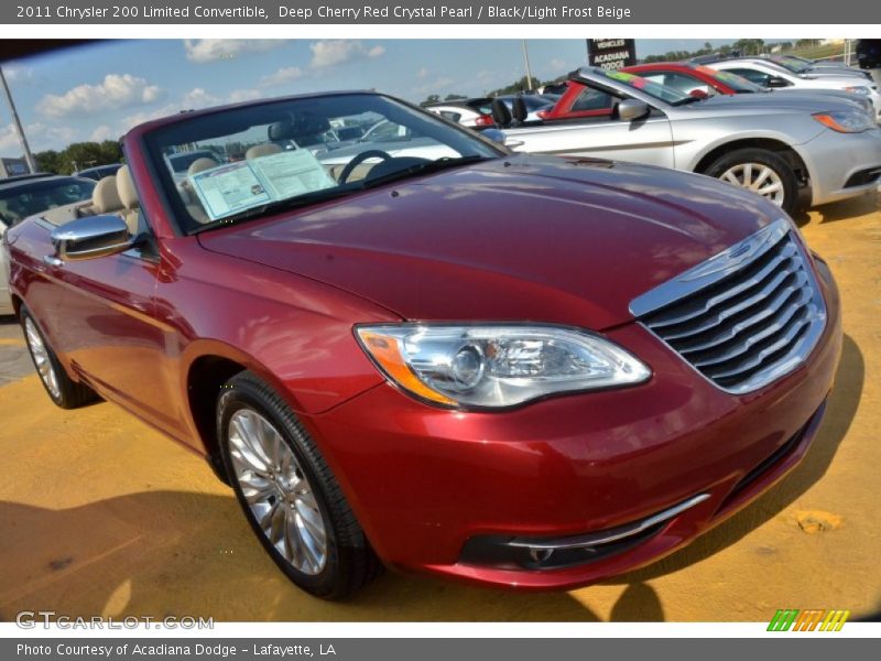 Deep Cherry Red Crystal Pearl / Black/Light Frost Beige 2011 Chrysler 200 Limited Convertible