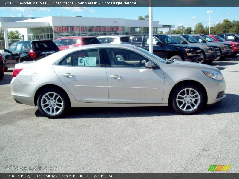 Champagne Silver Metallic / Cocoa/Light Neutral 2013 Chevrolet Malibu LT