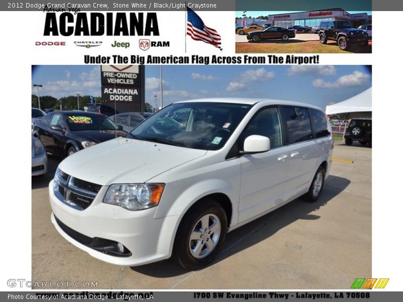 Stone White / Black/Light Graystone 2012 Dodge Grand Caravan Crew