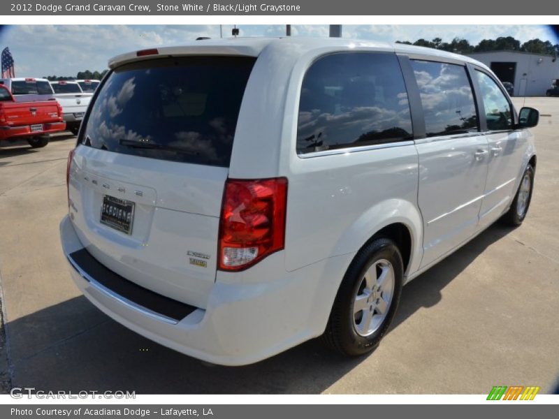 Stone White / Black/Light Graystone 2012 Dodge Grand Caravan Crew