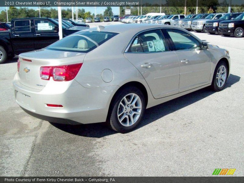 Champagne Silver Metallic / Cocoa/Light Neutral 2013 Chevrolet Malibu LT