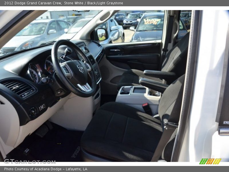 Stone White / Black/Light Graystone 2012 Dodge Grand Caravan Crew