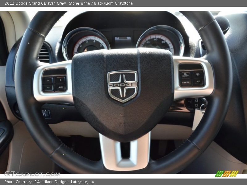 Stone White / Black/Light Graystone 2012 Dodge Grand Caravan Crew