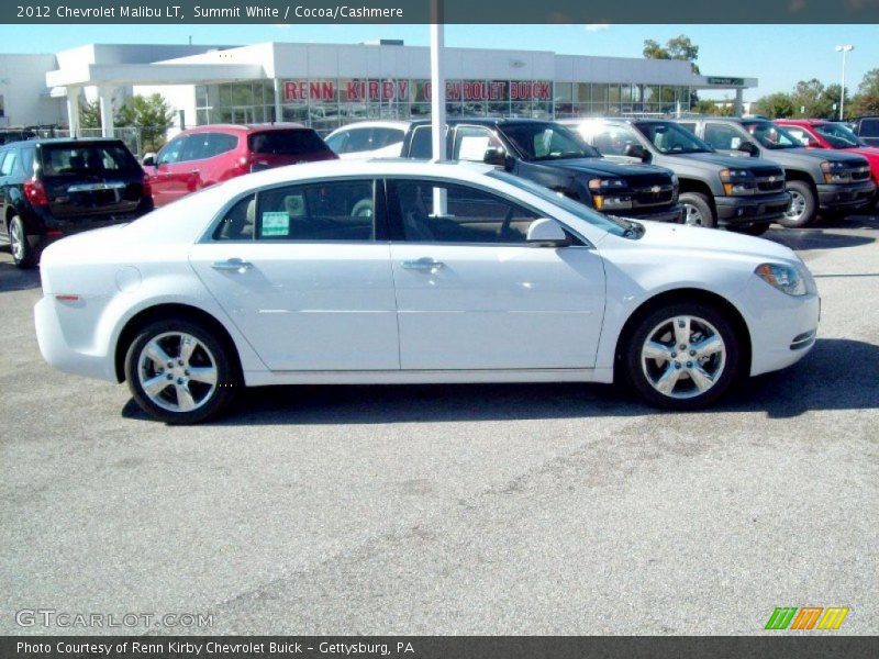 Summit White / Cocoa/Cashmere 2012 Chevrolet Malibu LT