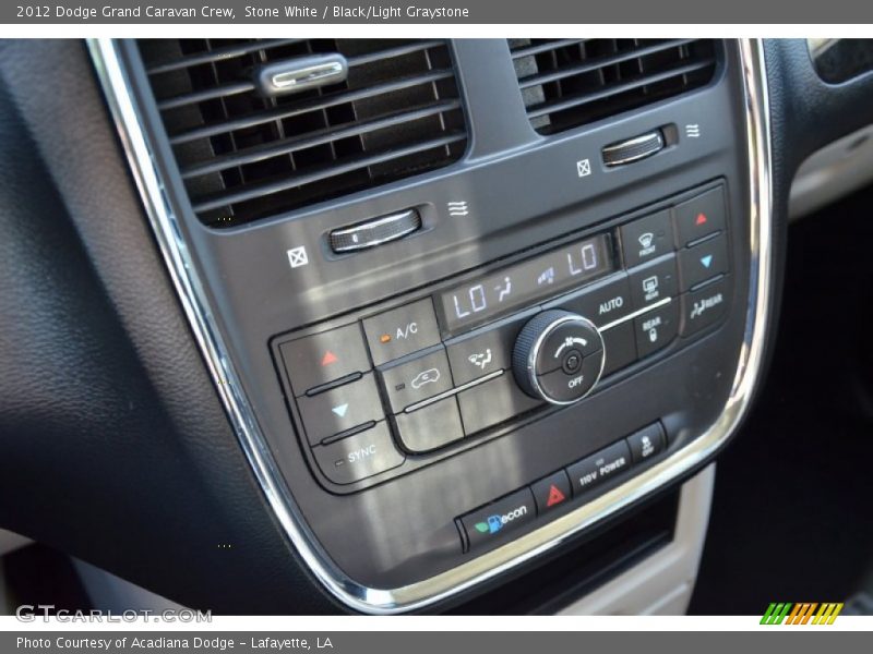 Stone White / Black/Light Graystone 2012 Dodge Grand Caravan Crew