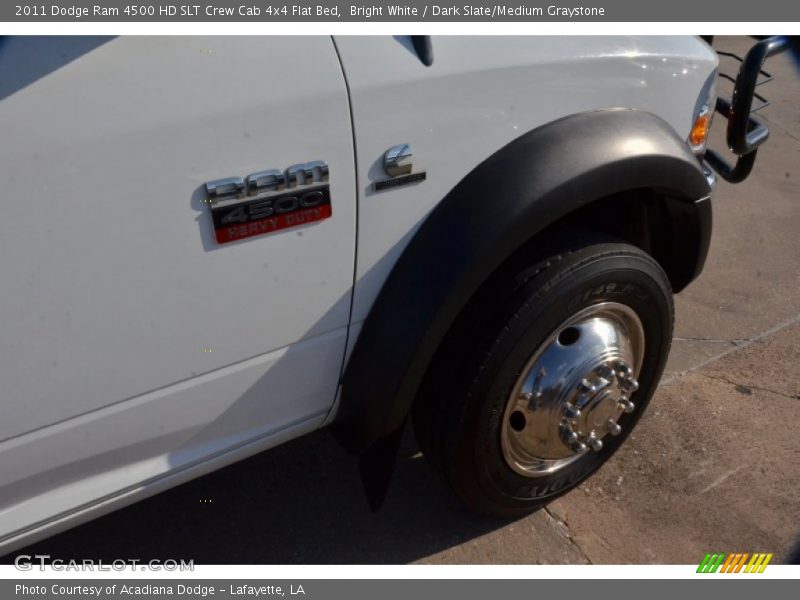 Bright White / Dark Slate/Medium Graystone 2011 Dodge Ram 4500 HD SLT Crew Cab 4x4 Flat Bed