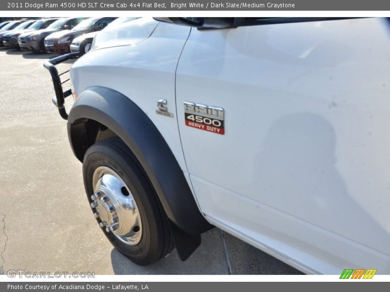 Bright White / Dark Slate/Medium Graystone 2011 Dodge Ram 4500 HD SLT Crew Cab 4x4 Flat Bed