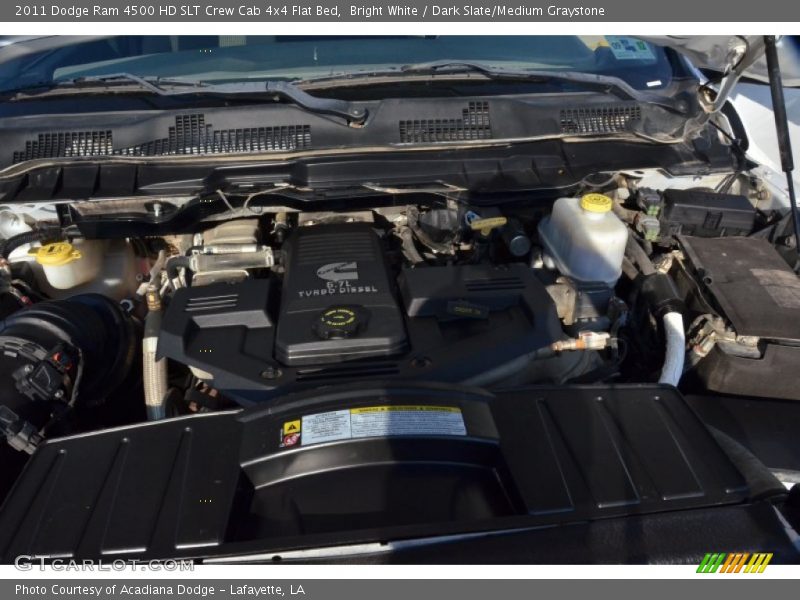 Bright White / Dark Slate/Medium Graystone 2011 Dodge Ram 4500 HD SLT Crew Cab 4x4 Flat Bed