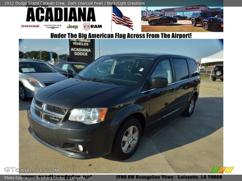 Dark Charcoal Pearl / Black/Light Graystone 2012 Dodge Grand Caravan Crew
