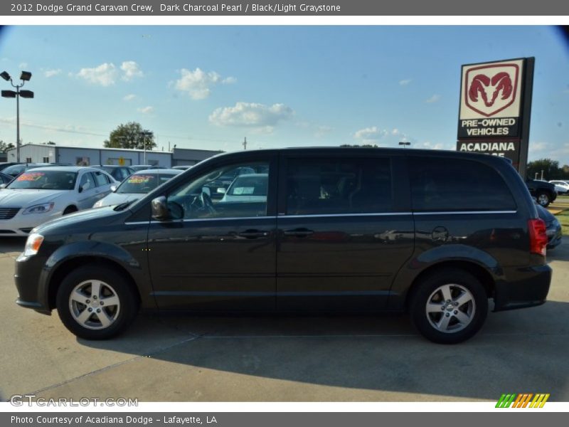 Dark Charcoal Pearl / Black/Light Graystone 2012 Dodge Grand Caravan Crew