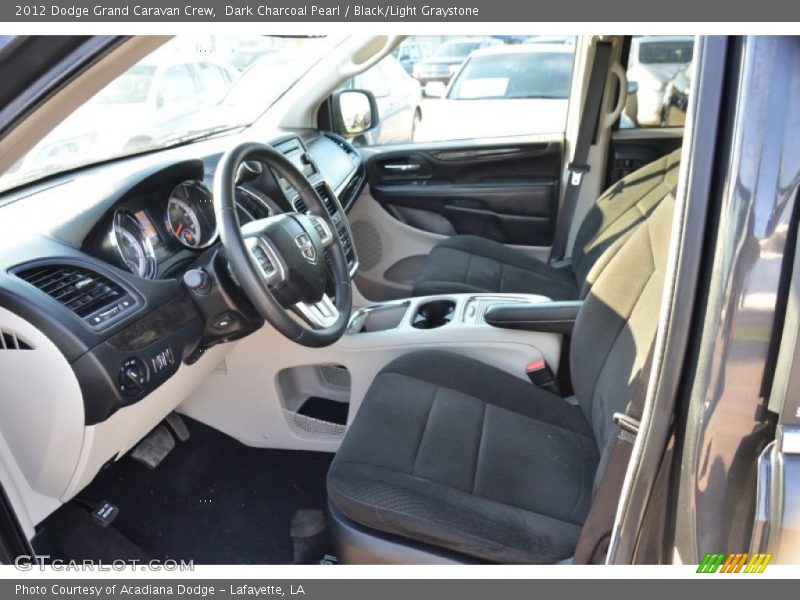 Dark Charcoal Pearl / Black/Light Graystone 2012 Dodge Grand Caravan Crew