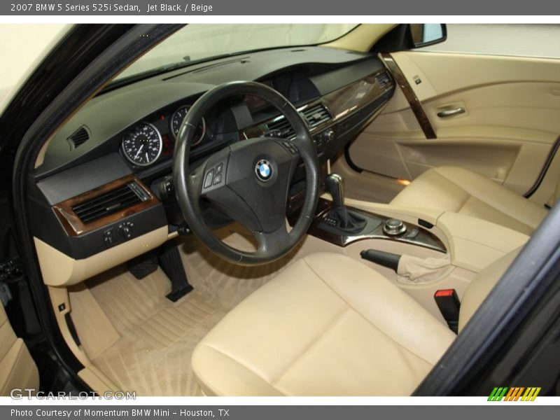 Jet Black / Beige 2007 BMW 5 Series 525i Sedan