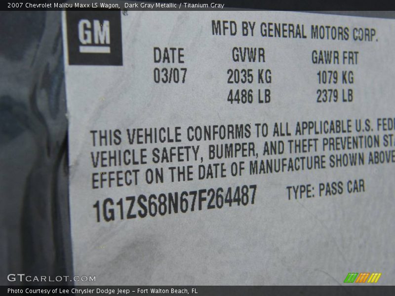 Dark Gray Metallic / Titanium Gray 2007 Chevrolet Malibu Maxx LS Wagon