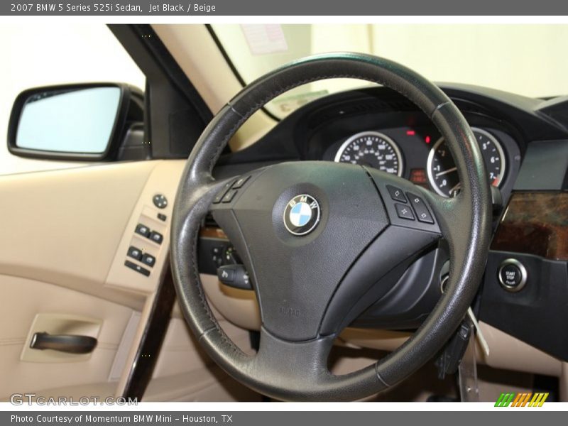 Jet Black / Beige 2007 BMW 5 Series 525i Sedan