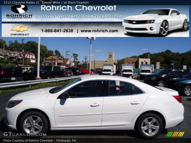 Summit White / Jet Black/Titanium 2013 Chevrolet Malibu LS
