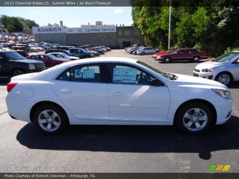 Summit White / Jet Black/Titanium 2013 Chevrolet Malibu LS