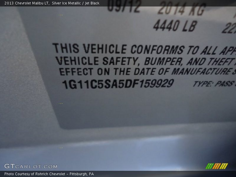 Silver Ice Metallic / Jet Black 2013 Chevrolet Malibu LT
