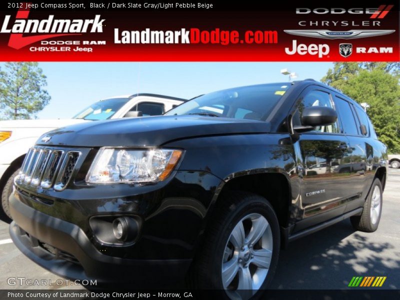 Black / Dark Slate Gray/Light Pebble Beige 2012 Jeep Compass Sport