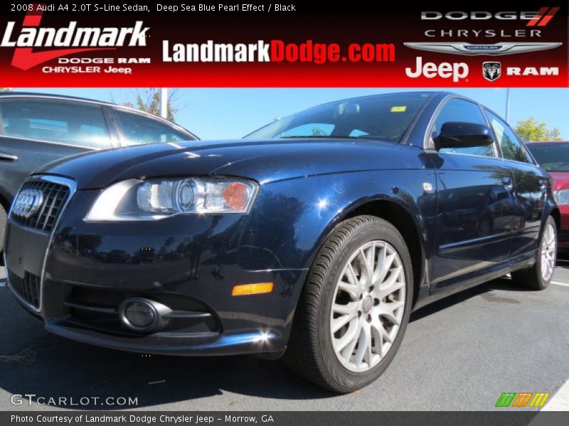 Deep Sea Blue Pearl Effect / Black 2008 Audi A4 2.0T S-Line Sedan