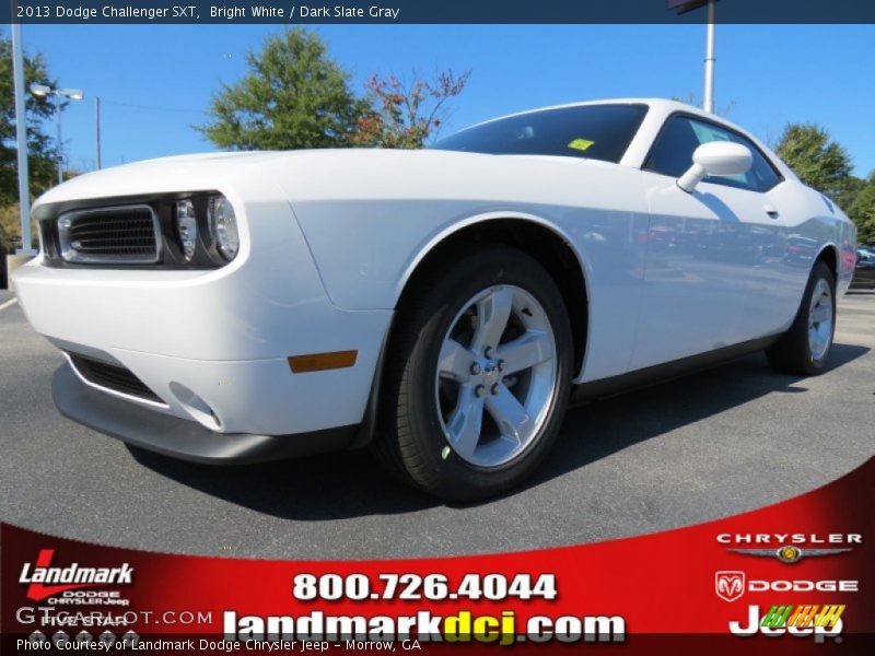 Bright White / Dark Slate Gray 2013 Dodge Challenger SXT