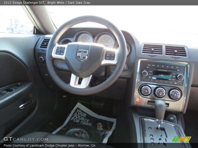 Bright White / Dark Slate Gray 2013 Dodge Challenger SXT