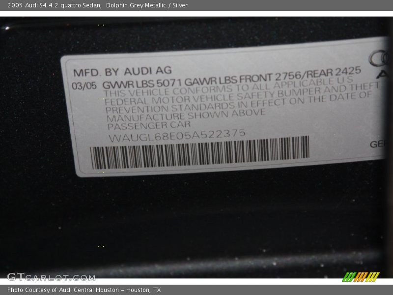 Dolphin Grey Metallic / Silver 2005 Audi S4 4.2 quattro Sedan