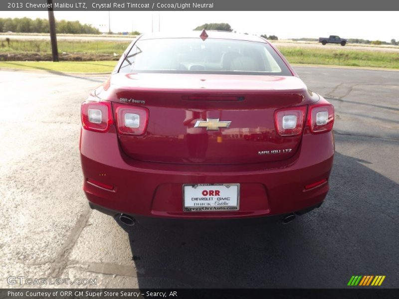 Crystal Red Tintcoat / Cocoa/Light Neutral 2013 Chevrolet Malibu LTZ