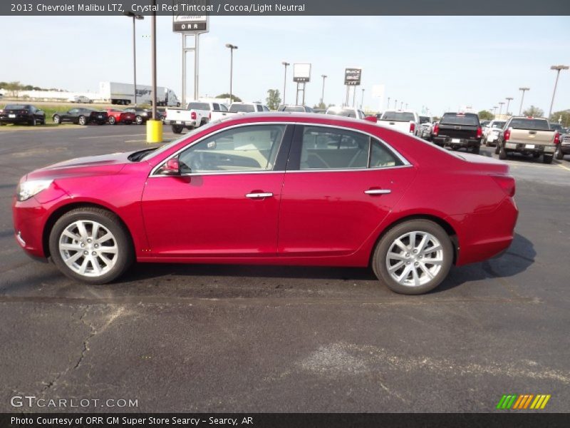 Crystal Red Tintcoat / Cocoa/Light Neutral 2013 Chevrolet Malibu LTZ
