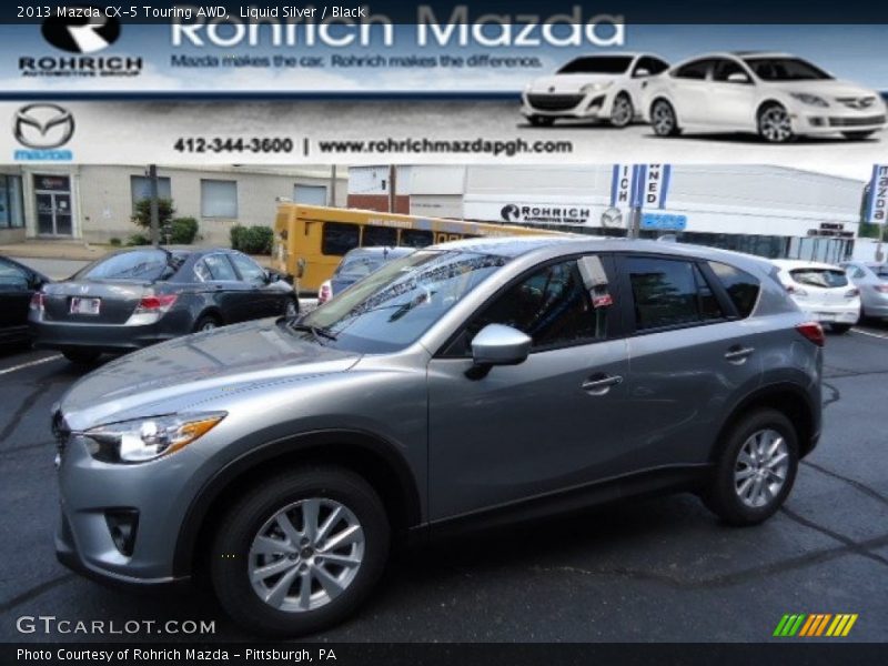 Liquid Silver / Black 2013 Mazda CX-5 Touring AWD