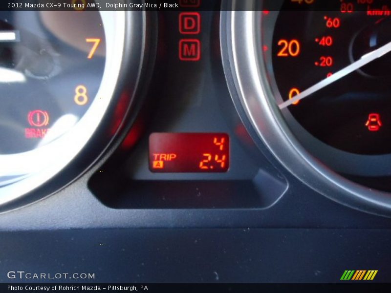 Dolphin Gray Mica / Black 2012 Mazda CX-9 Touring AWD