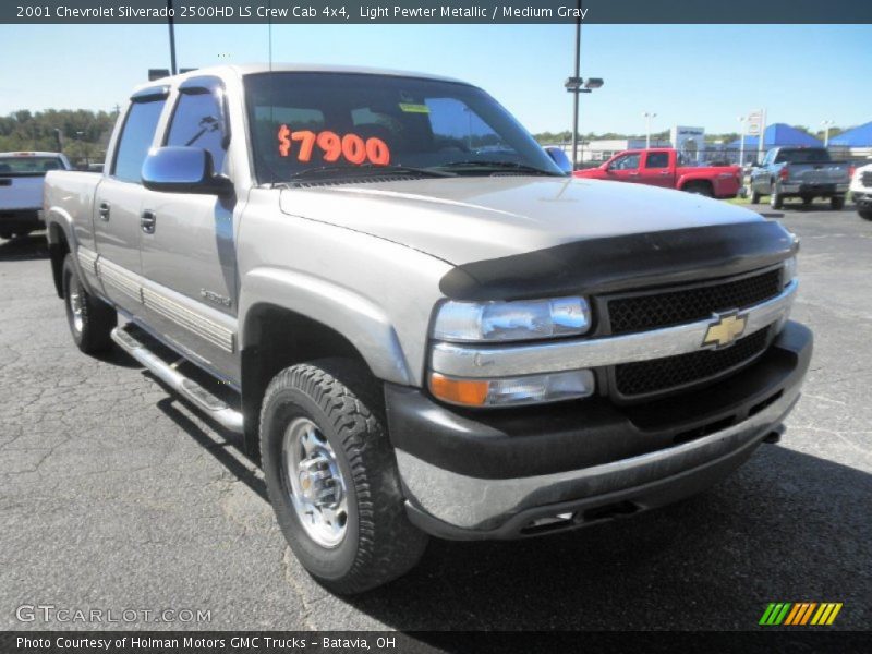 Light Pewter Metallic / Medium Gray 2001 Chevrolet Silverado 2500HD LS Crew Cab 4x4