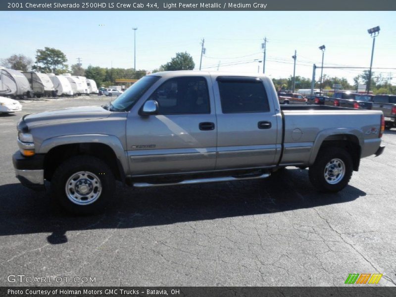 Light Pewter Metallic / Medium Gray 2001 Chevrolet Silverado 2500HD LS Crew Cab 4x4