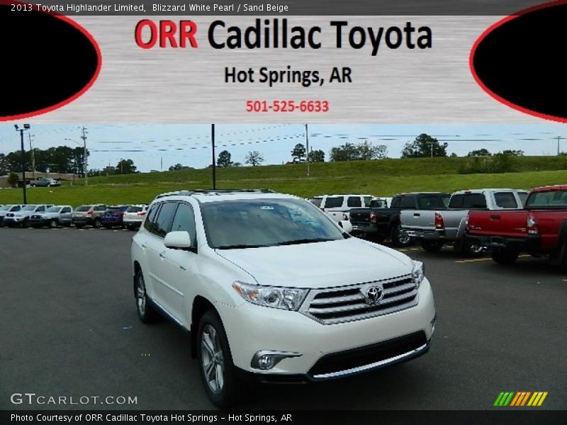 Blizzard White Pearl / Sand Beige 2013 Toyota Highlander Limited