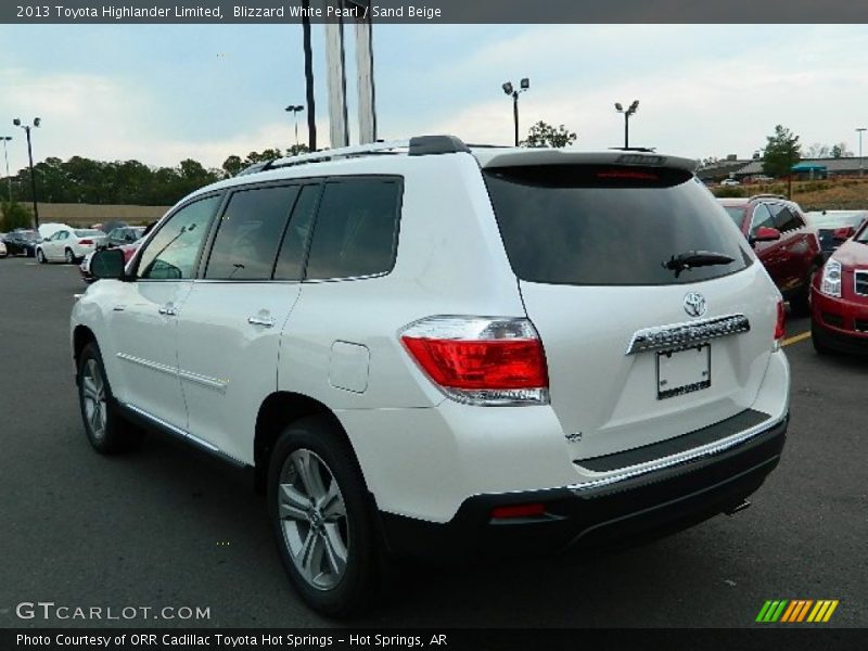 Blizzard White Pearl / Sand Beige 2013 Toyota Highlander Limited