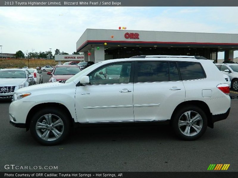 Blizzard White Pearl / Sand Beige 2013 Toyota Highlander Limited
