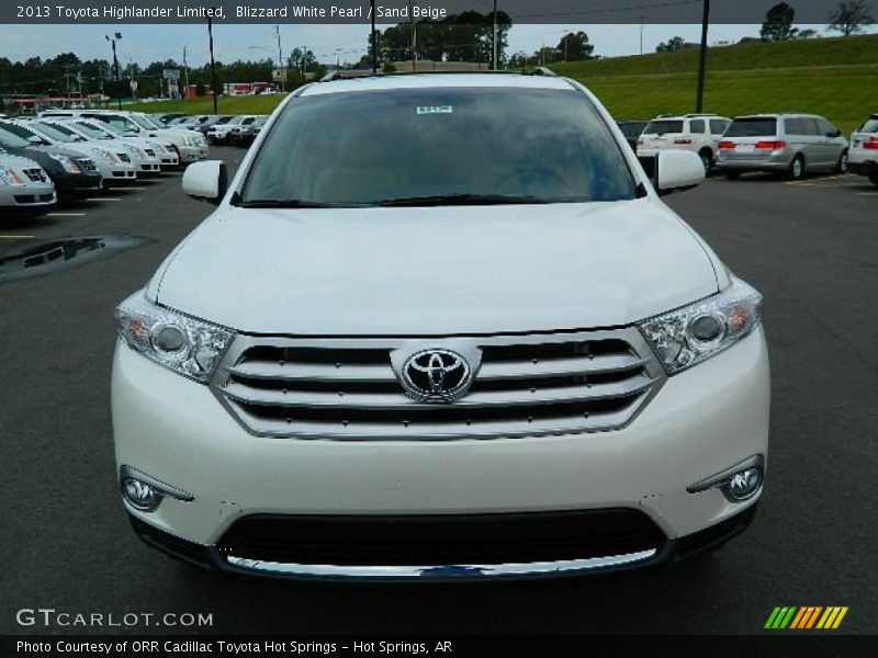 Blizzard White Pearl / Sand Beige 2013 Toyota Highlander Limited