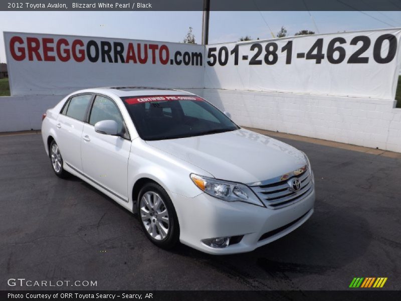 Blizzard White Pearl / Black 2012 Toyota Avalon