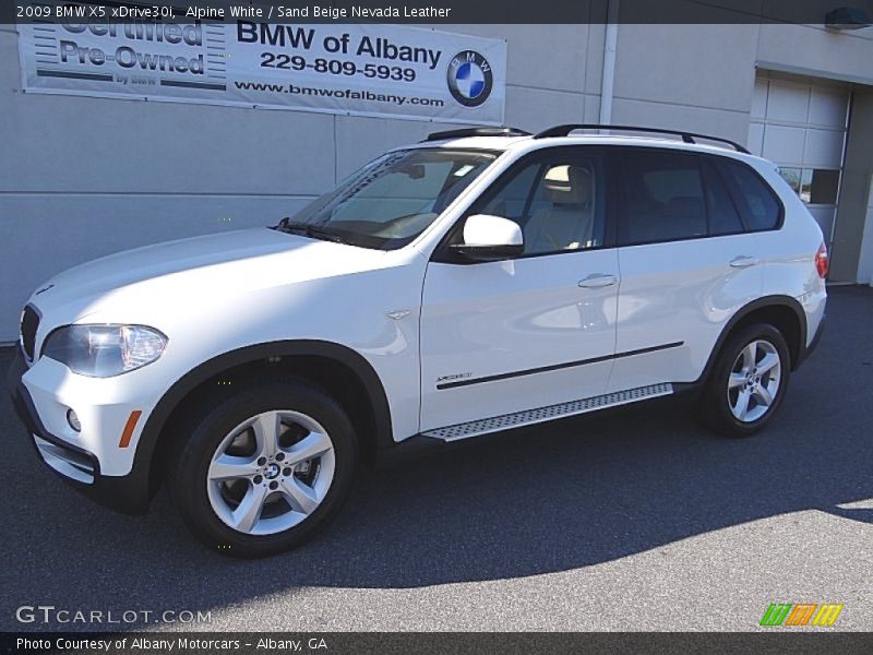 Alpine White / Sand Beige Nevada Leather 2009 BMW X5 xDrive30i