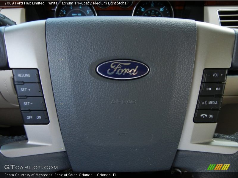 White Platinum Tri-Coat / Medium Light Stone 2009 Ford Flex Limited