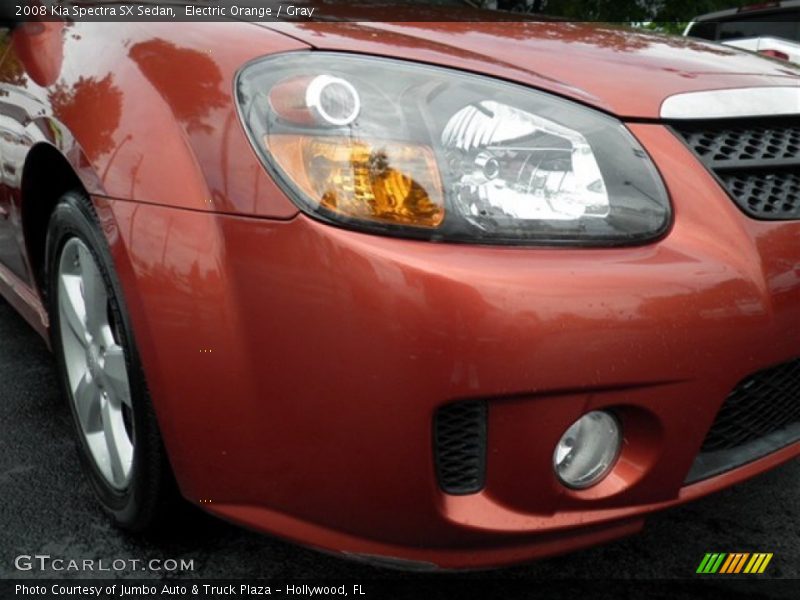 Electric Orange / Gray 2008 Kia Spectra SX Sedan